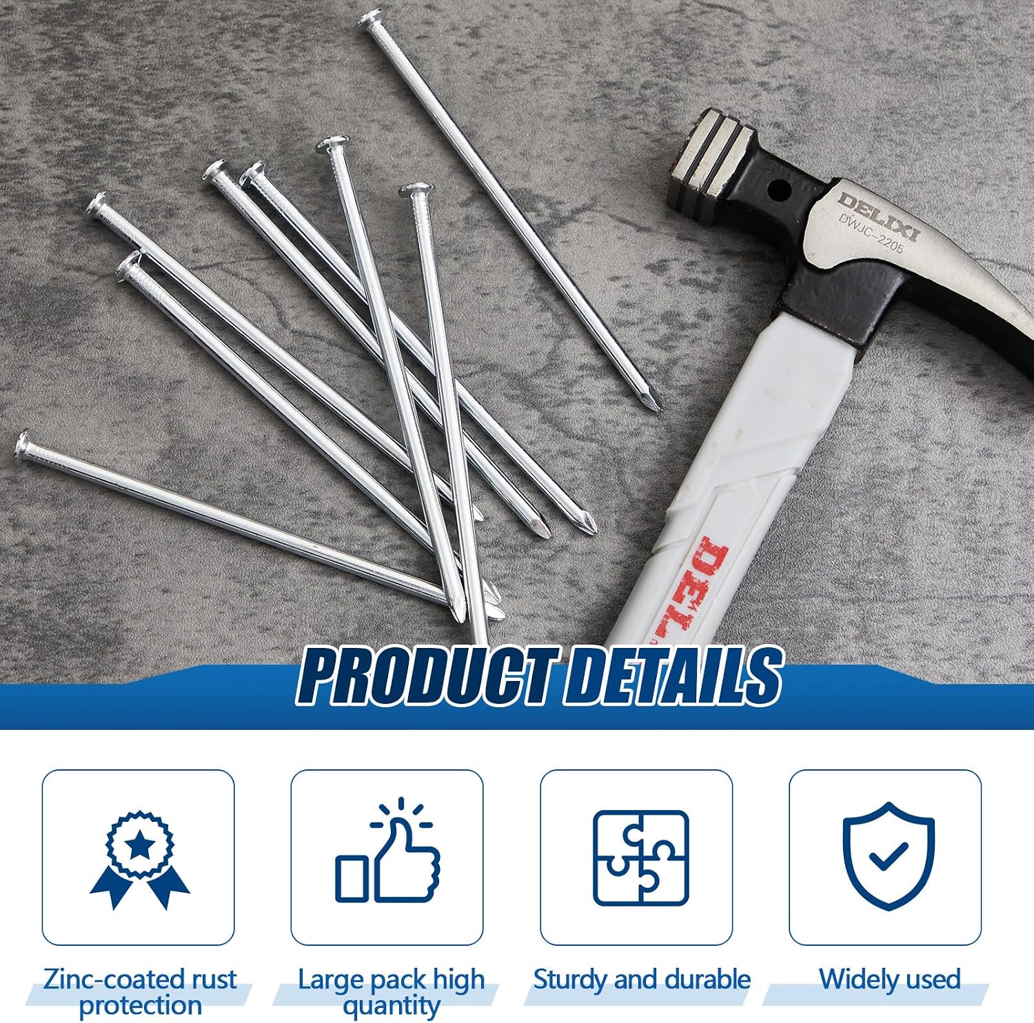 Blulu 658 Pcs 6 Inch Turf Nails Metal Stakes Galvanized Landscape Spikes Heavy Duty Smooth Shank Garden Nails for Turf Artificial Grass Landscaping Weed Barriers Tent Ground Cover Paver Edging, Sliver