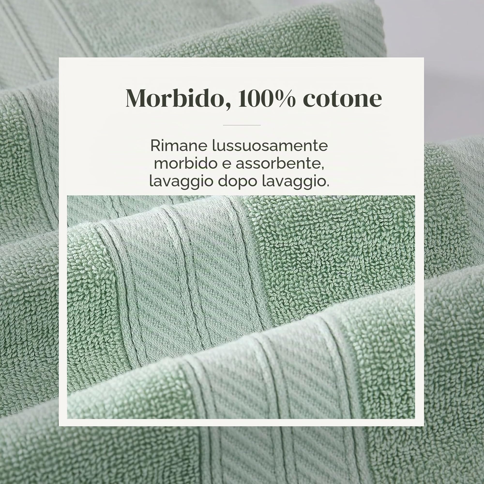 Modern Threads Trefoil - Set di 6 asciugamani reversibili in filigrana, tinta jacquard, asciugamani da bagno, asciugamani e salviette, super assorbenti e ad asciugatura rapida, 100% cotone pettinato