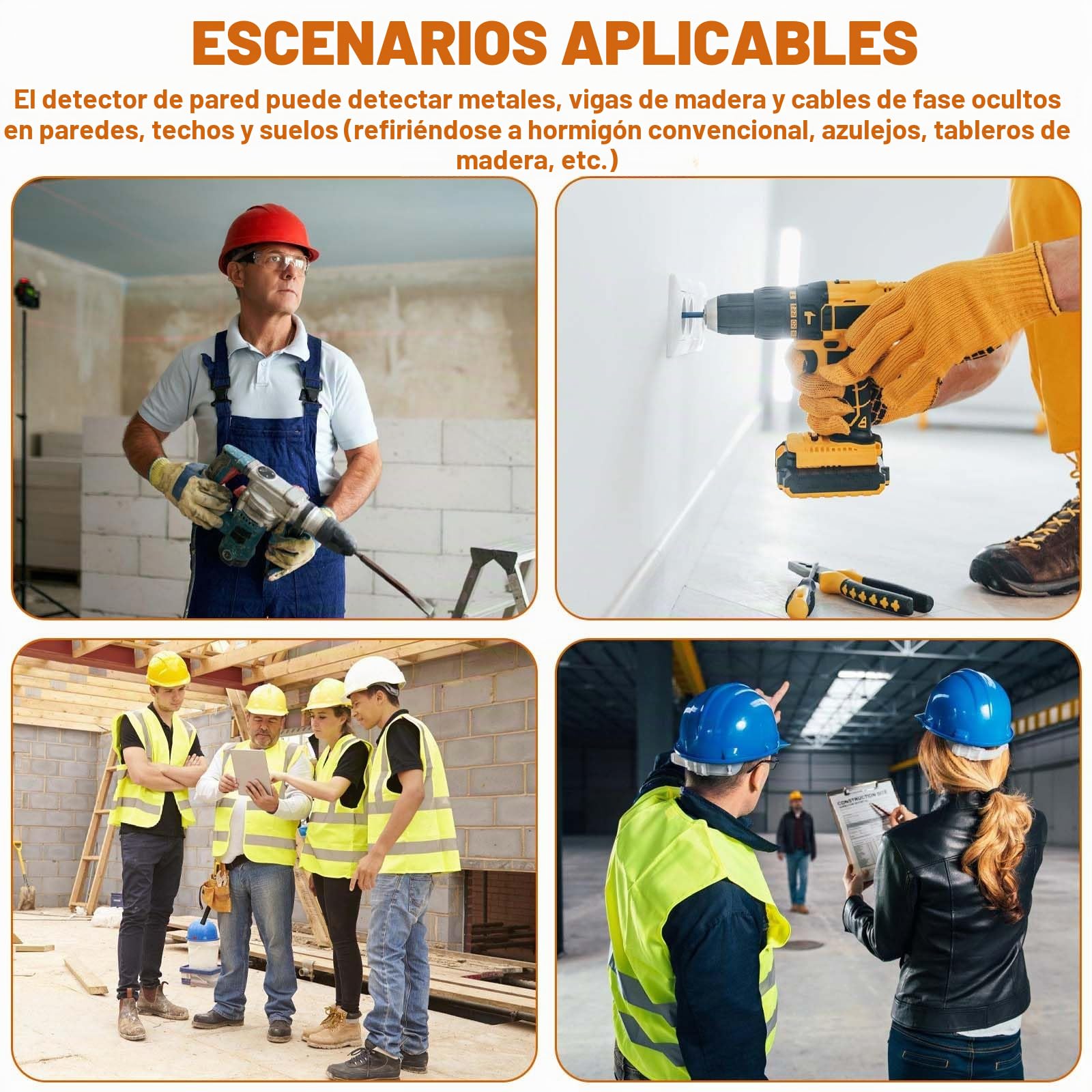 Localizador de líneas, 6 en 1, escáner de pared, detector de líneas, buscador de cables multifunción, con pantalla LCD y alarma, detector de metales para encontrar líneas eléctricas, vigas de madera