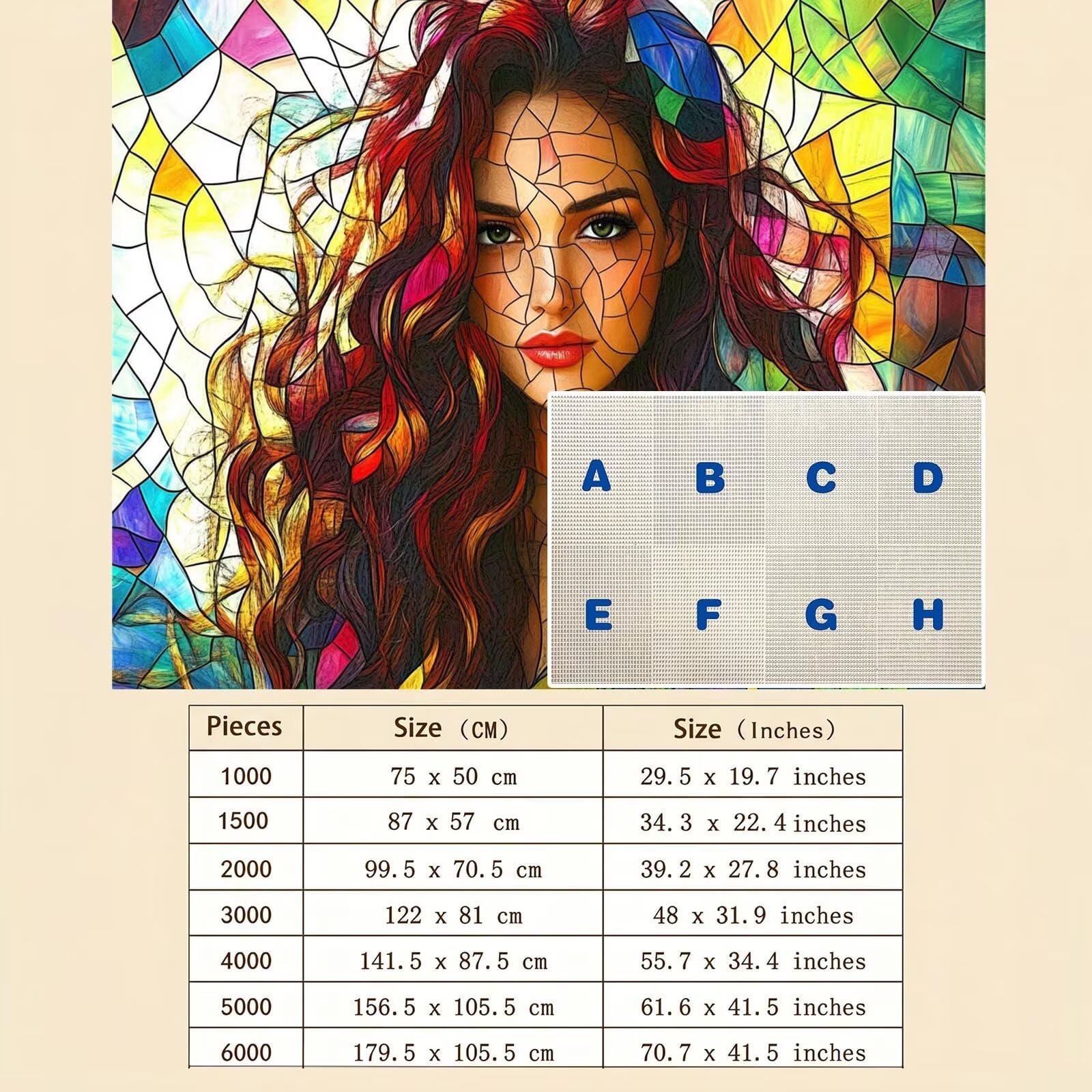 bellezza donna Puzzle 6000 Pezzi per Adulti, Puzzle in Legno - Collezione Classica con Poster Incluso - Sfida di Concentrazione e Passatempo Antistress, Gioco per Famiglia, 179 x 105 cm f0-737