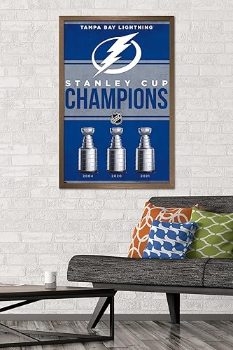 Miniatura 2 de Trends International NHL Tampa Bay Lightning - Póster de pared de Champions 23, 22.37 x 34.00 pulgadas, versión enmarcada en bronce