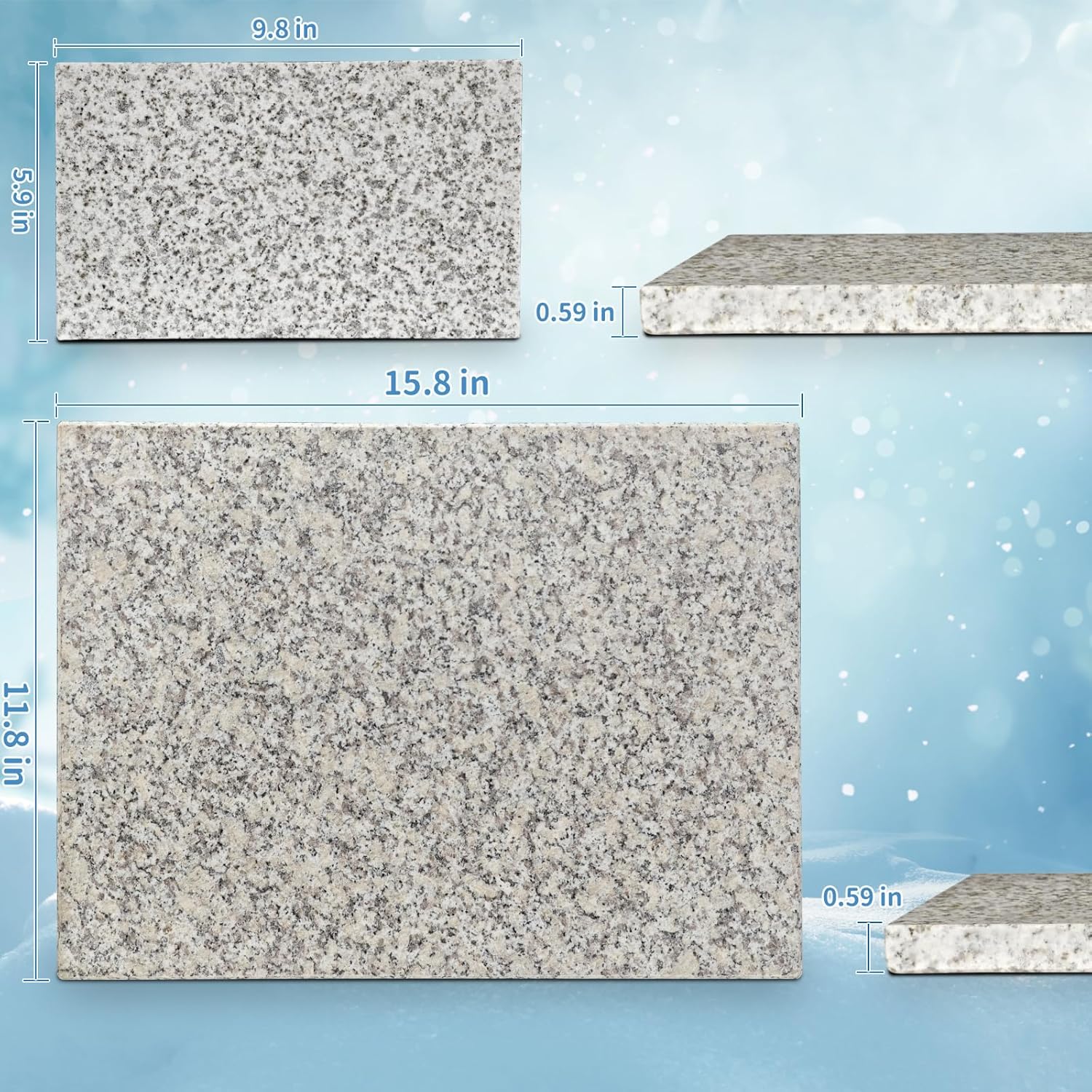 Chinchilla Cooling Stone Durable Cool Down Easy Clean in Hot Summer for Rabbit Hamster Guinea Pig Chinchilla Kitten Small Animals Spots of Gold-Grey