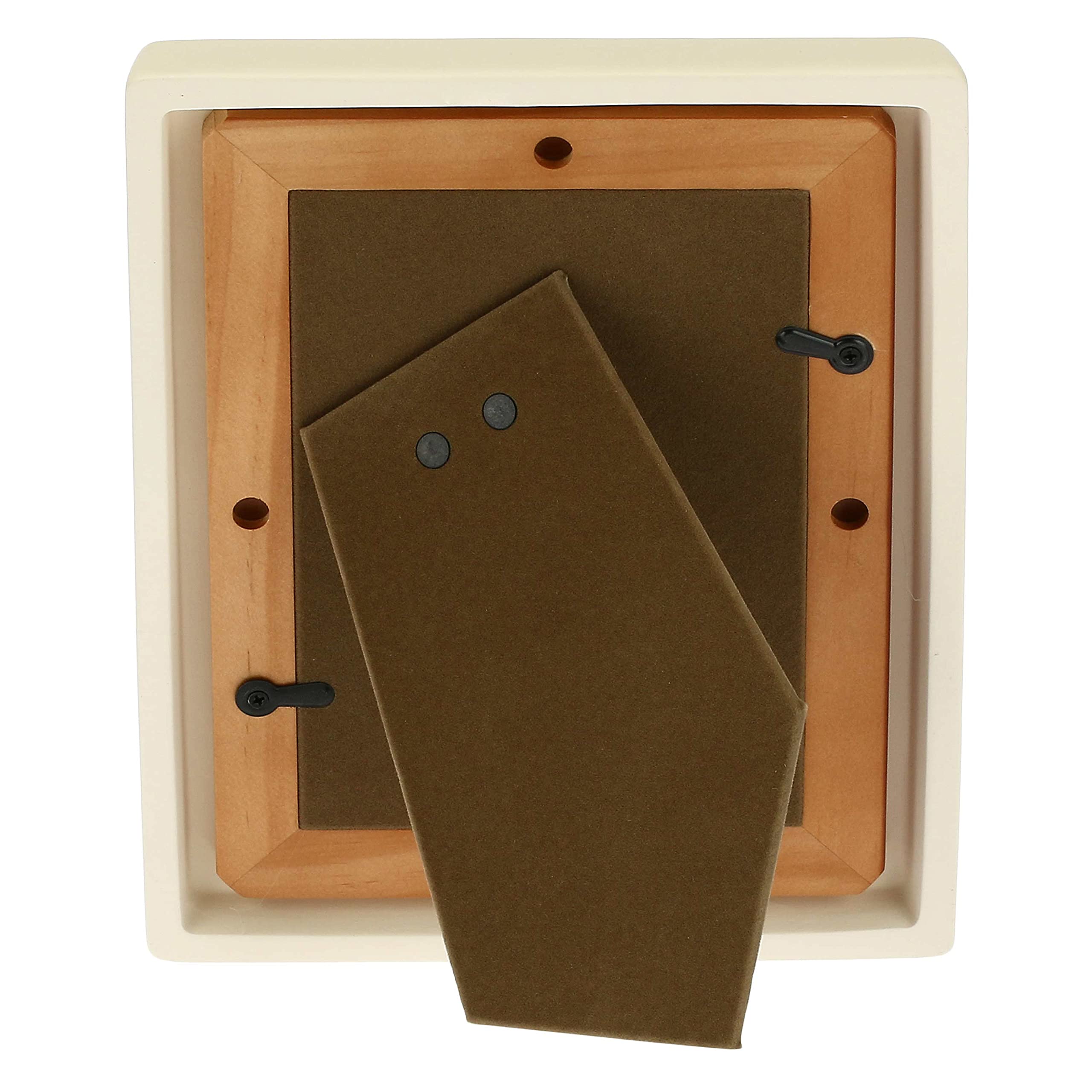 THUN - Portafoto - Accessori per la Casa - Idea Regalo - Linea Elegance - Ceramica, Telaio in Legno di Pino e Vetro - 16x2,1x20,5 cm h; Formato Foto 9,2x13,6 cm