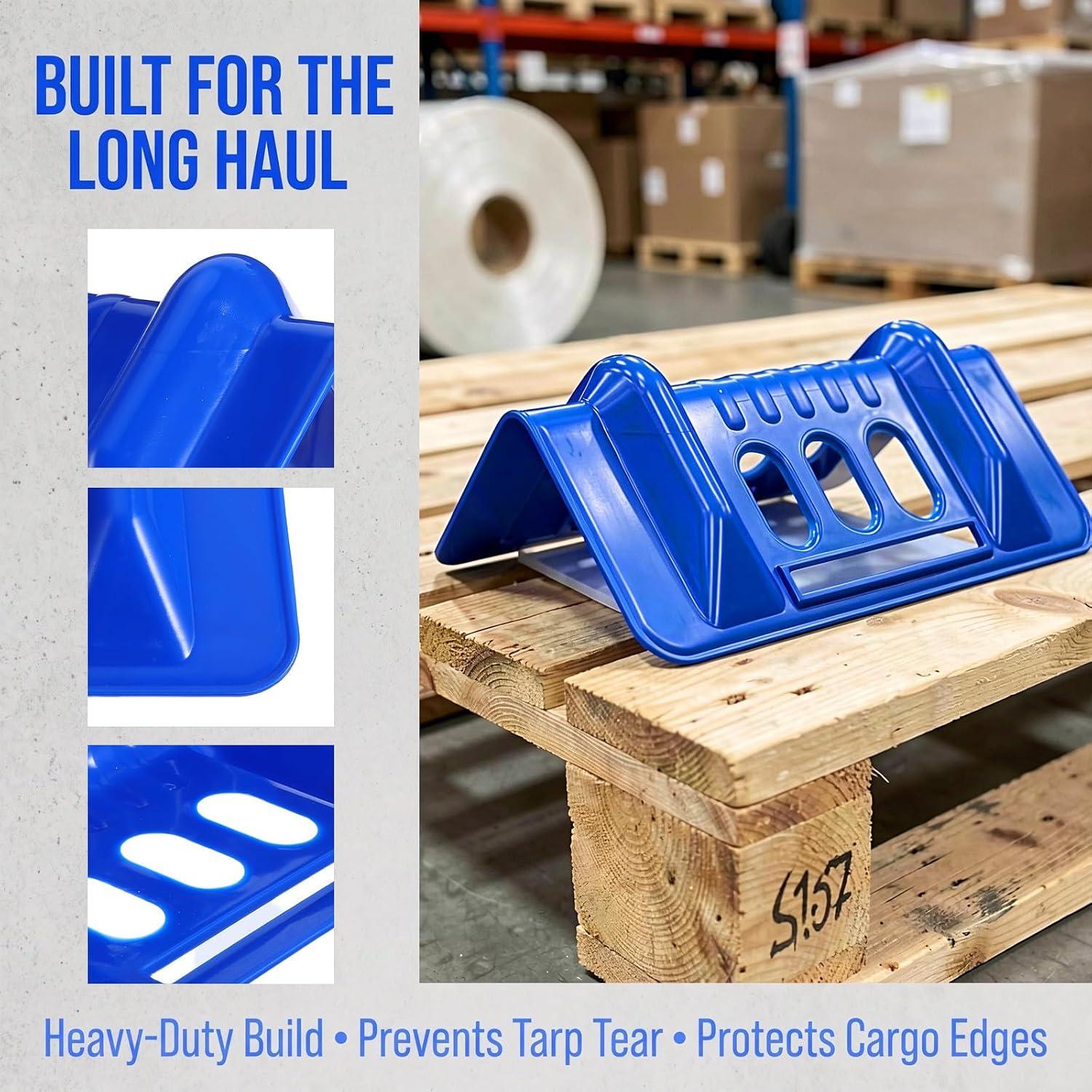 10pcs V Shaped Corner Edge Protectors for Cargo Edges Blue Plastic