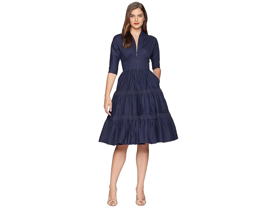 

Unique Vintage Holt Swing Dress (Navy Blue) Women's Dress