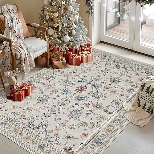 Miniatura 65 de Alfombra de Puerta Floral para Entrada, Alfombra Pequeña Lavable de 2x3, Alfombra Boho para Puerta Delantera, Alfombras de Área Antideslizantes,