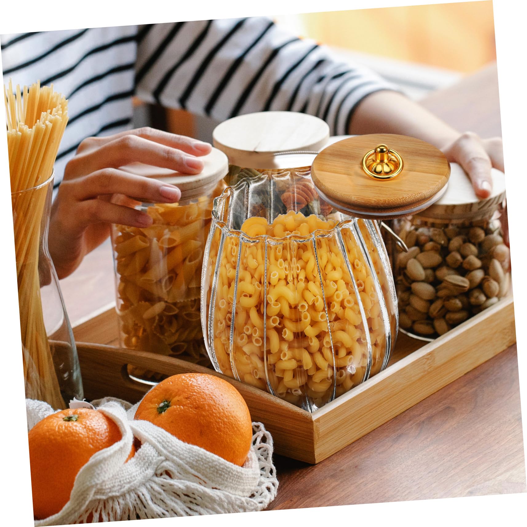 Alipis 4piezas Botes De Vidrio Con Tapa Hermética Diseño De Perfectos Para Cocina y Almacenamiento