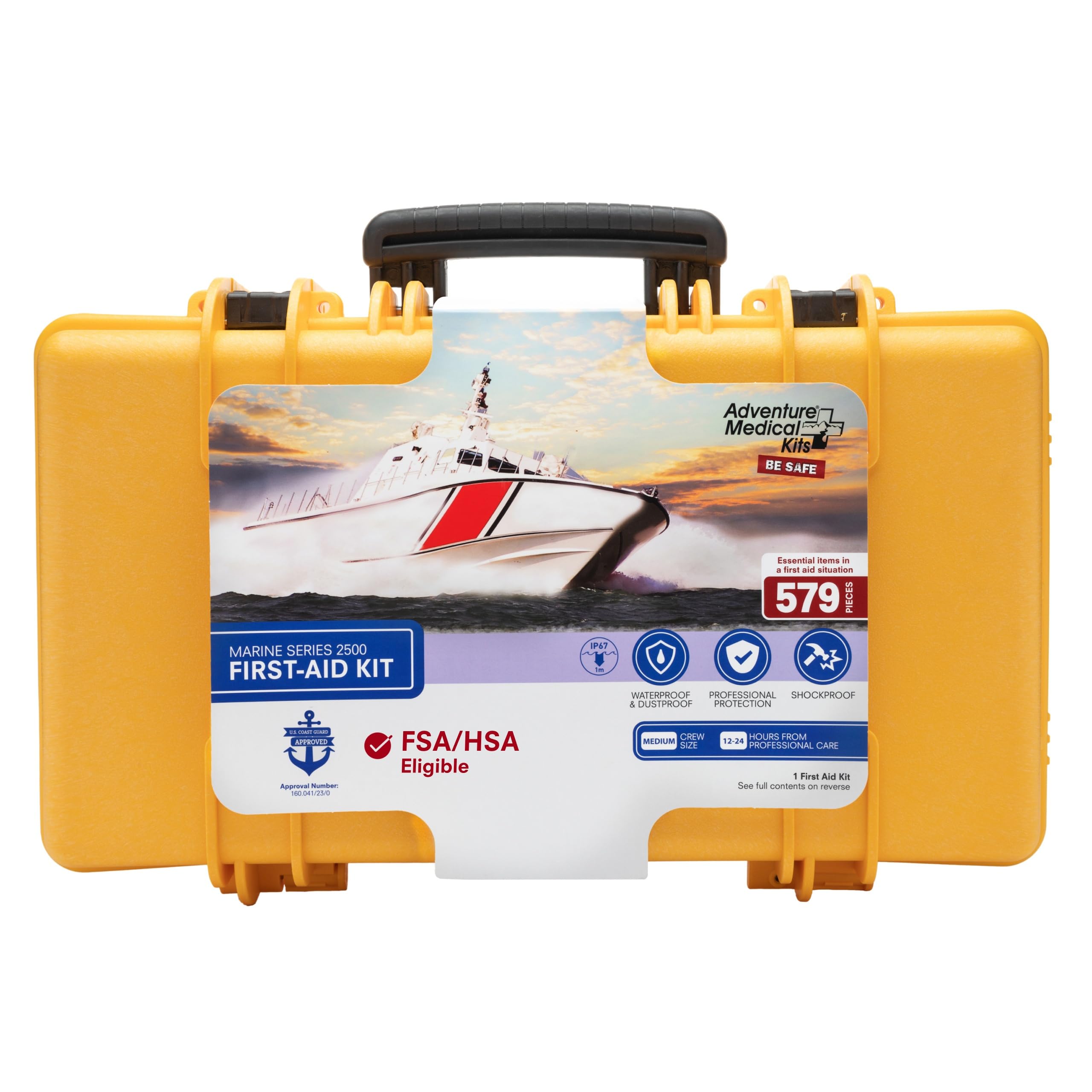 Adventure Medical Kits Marine Series Medical Kit - 2500 - Boat First Aid Kit For Medium Crews 24 Hours From Care - Includes Emergency Medical Supplies Like Bandages, Medicine, Guide Book & More