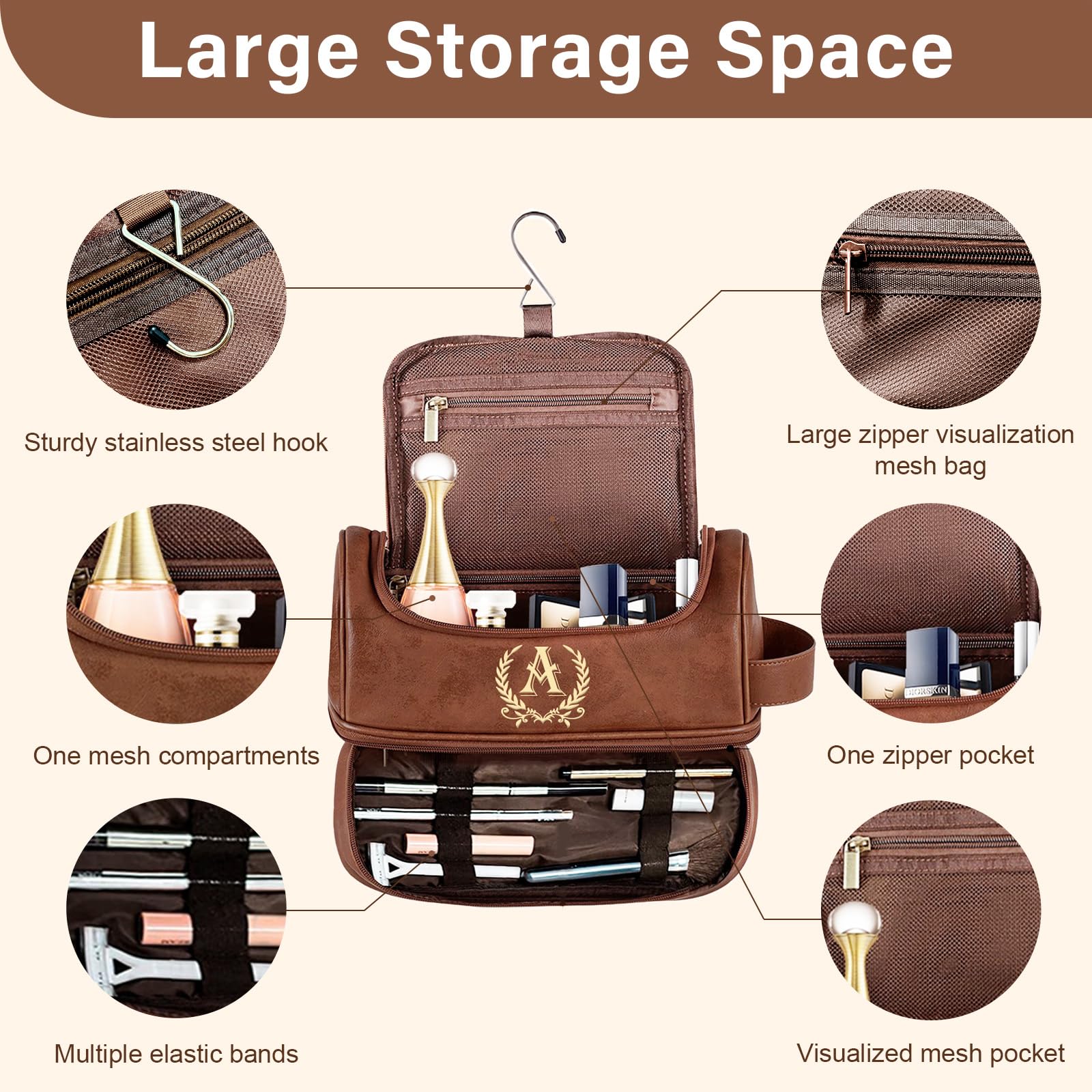 Neceser de cuero personalizado para hombres, regalos para hombres, kit de viaje de artículos de aseo personalizados, bolsas de afeitado, ideas de regalo para Navidad, aniversario, cumpleaños, papá