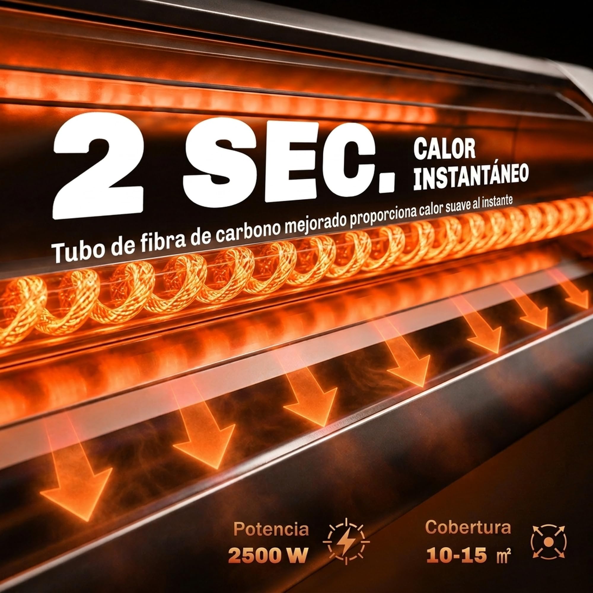Outsunny Calefactor por Infrarrojos Terraza 2500 W de Pie Trípode Regulable