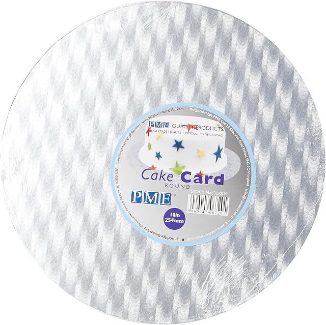 PME CCR819 Round Cake Card 10" / 254 mm, Cardboard, Silver