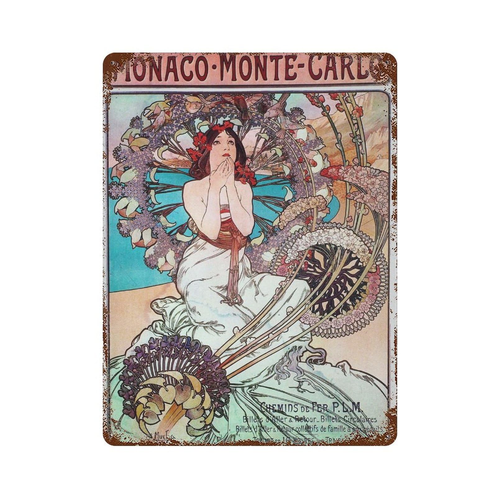 xiaoxiaoshen Alphonse Mucha Illustration Wall Decor Art Metal Tin Poster Modern Home Decor Art Home Bar Shop Decorations Vintage Sign 40x30cm