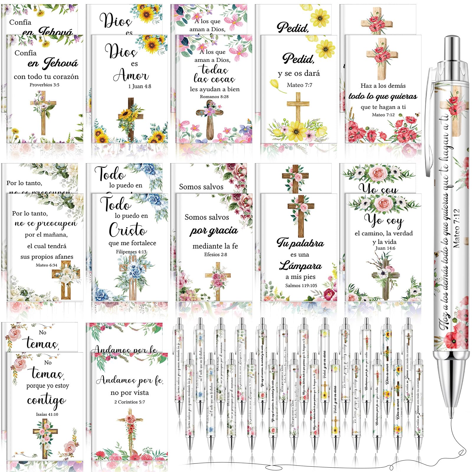 Coffret cadeau chrétien espagnol de 48 pièces idéal pour fêtes de paroisse et femmes