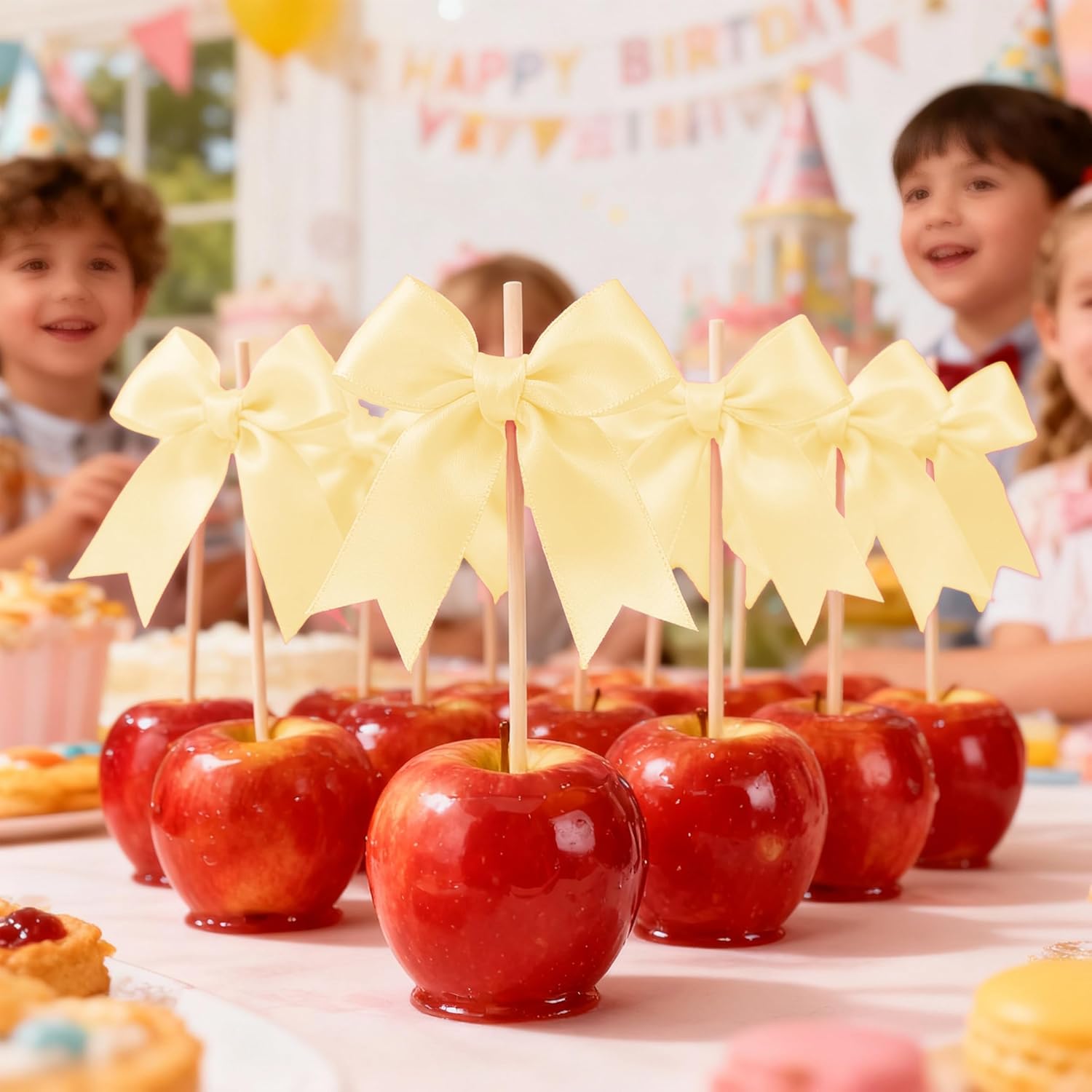 Gift Wrap Bows, 50Pcs 3.3 Inch Champagne Pre-Tied Bows with Adhesive Dots, for Wedding Decor & Favors, Anniversary Gifts, Classy Birthday & New Year's Eve - Image 6