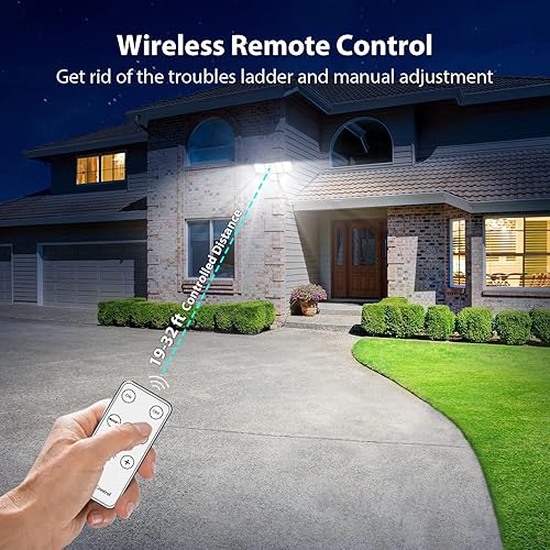 Miniatura 6 de iMaihom Luces solares para exteriores, 6 cabezas, 496 luces LED con sensor de movimiento, 3 niveles de brillo, 3 modos de iluminación, luces de