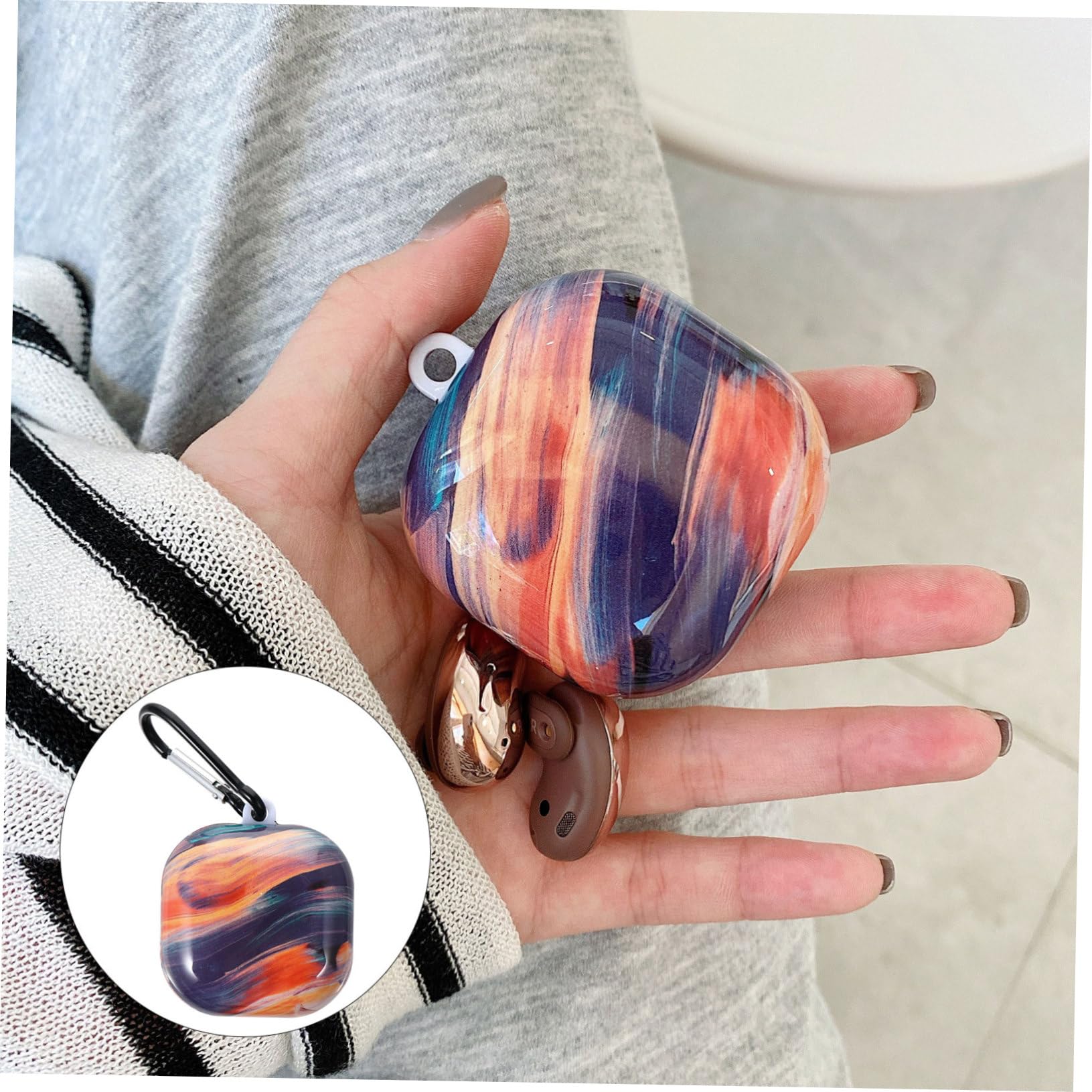 DOITOOL 3stücke Earphone Protective Case Cover Für Buds Live Stoßfest Mit Marmor-Muster Leicht Zu Reinigen Und Tragbar Für Sicheren Schutz Ihrer Ohrhörer