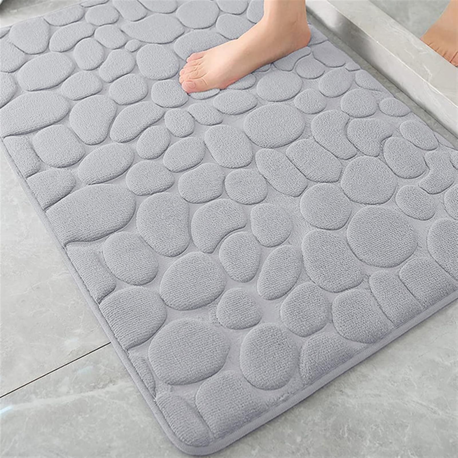 Badematte Sets 3 Stück rutschfest Waschbar Badezimmerteppich Weicher Memory Foam Badteppich Wasserabsorbierend Schwarz