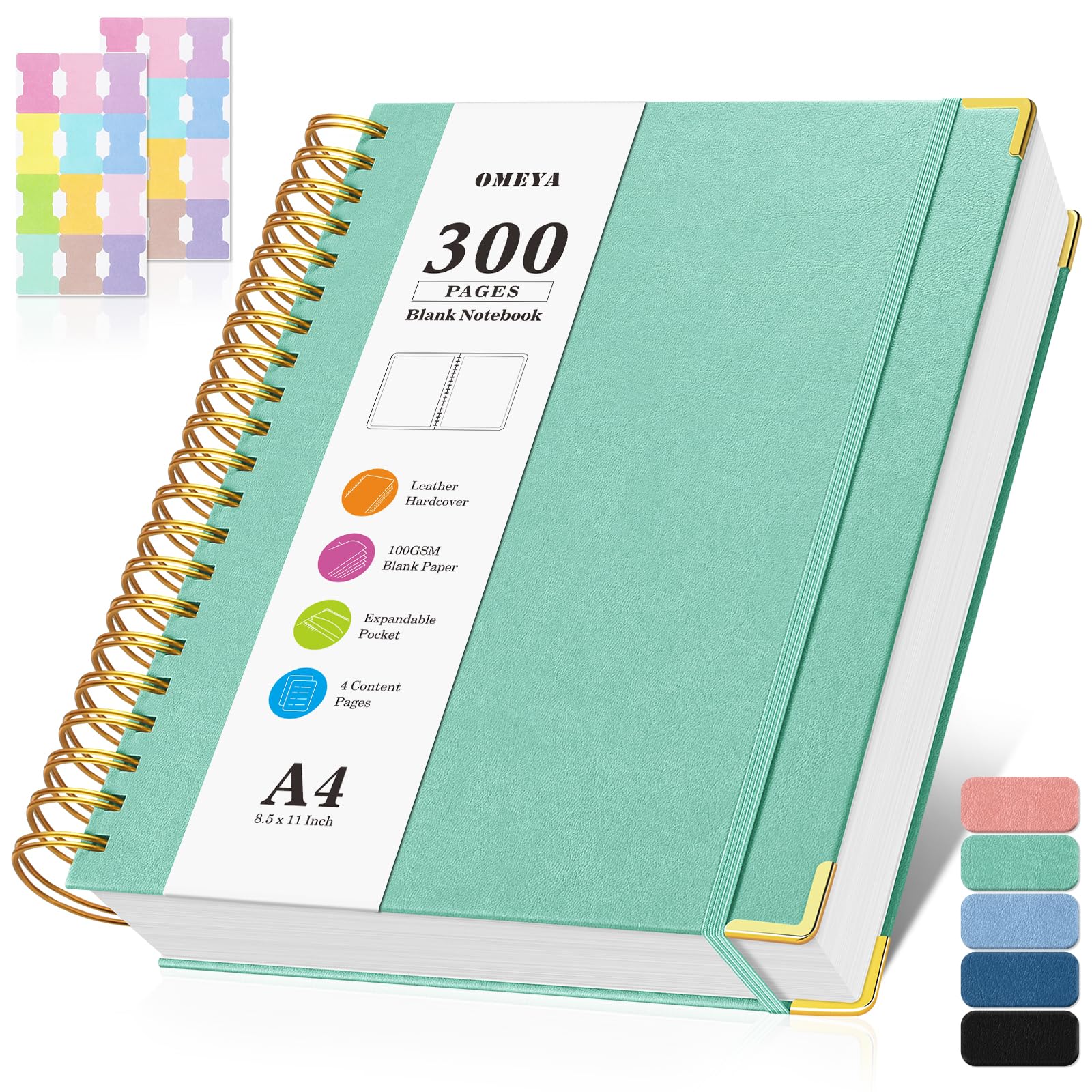 Blank Spiral Notebook: Sketch Book 8.5" X 11", Hardcover Leather Sketchbook