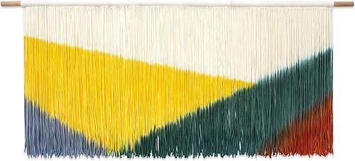 Tapiz colorido de macramé para colgar en la pared, decoración artística para dormitorio, sala de estar, teñido anudado, teñido natural, moderno,