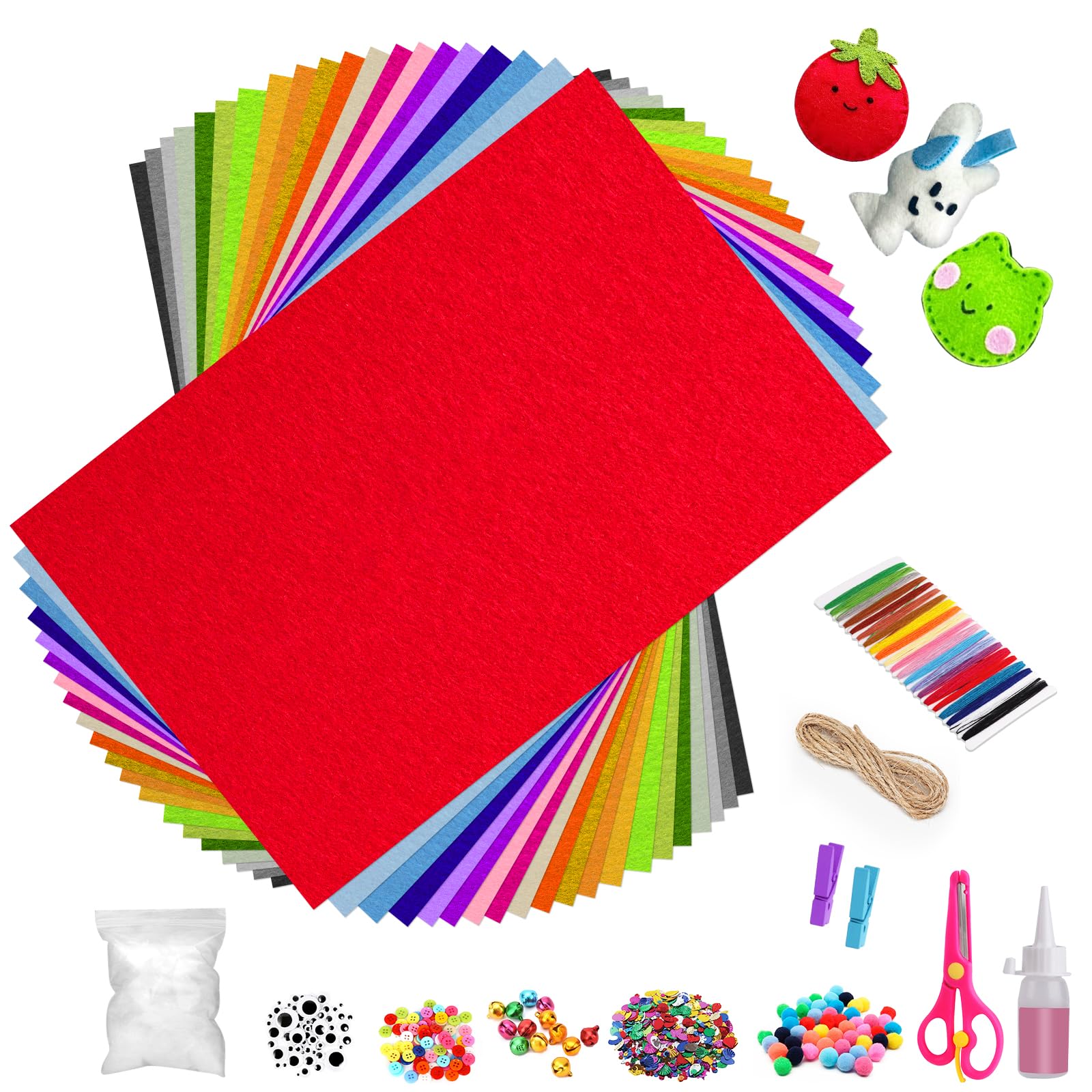 Fogli Di Feltro Rigido 20x30cm - 40 Colori, Per Cucito, Artigianato E Progetti Fai Da Te - Foto 2