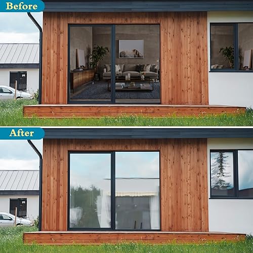 Miniatura 4 de Ohmywor Película de privacidad unidireccional para ventana, bloqueo solar, anti UV, película de tinte para ventana, control de calor, espejo diurno,