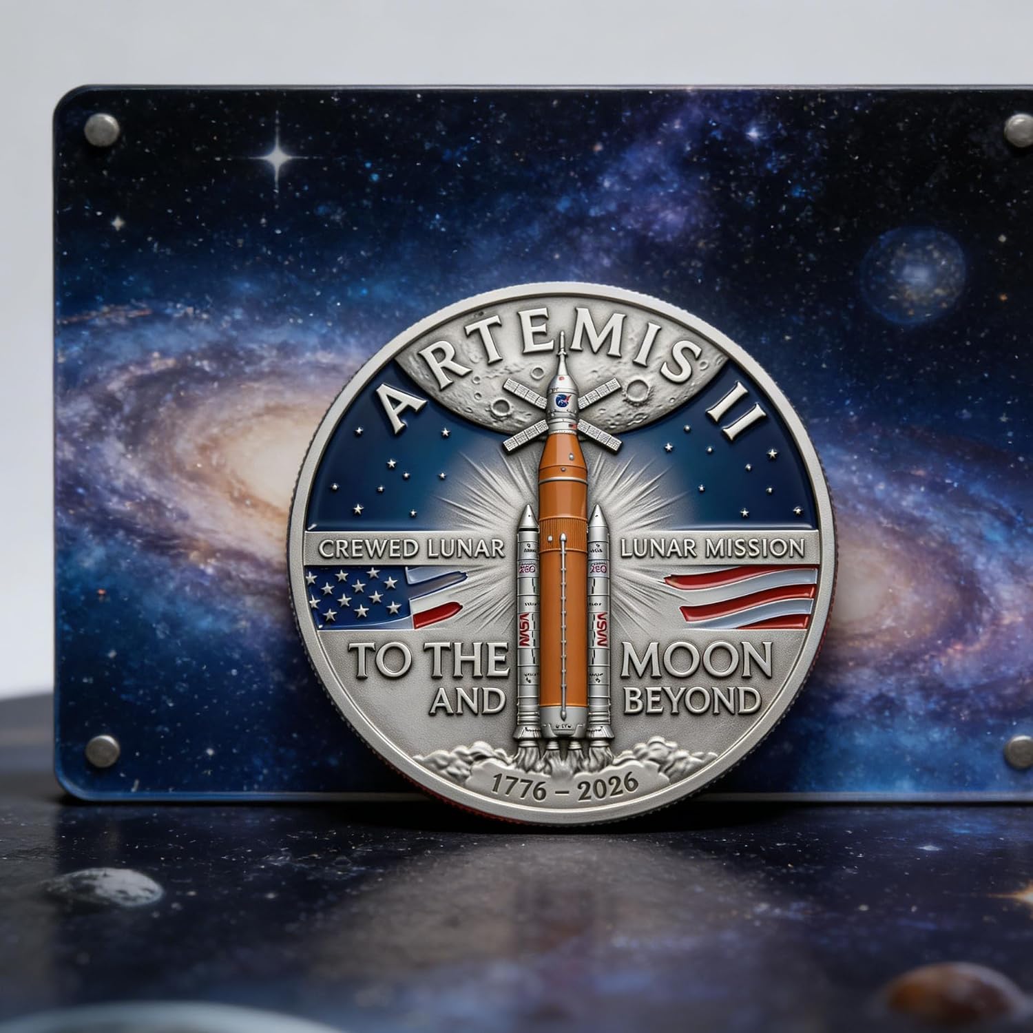 Artemis II Lunar Legacy Commemorative Coin, Space Mission Inspired Collectible Challenge Coin, Artemis Goddess of the Moon & Hunt Commemorative Token, Gift for Astronomy Lovers (10PCS)