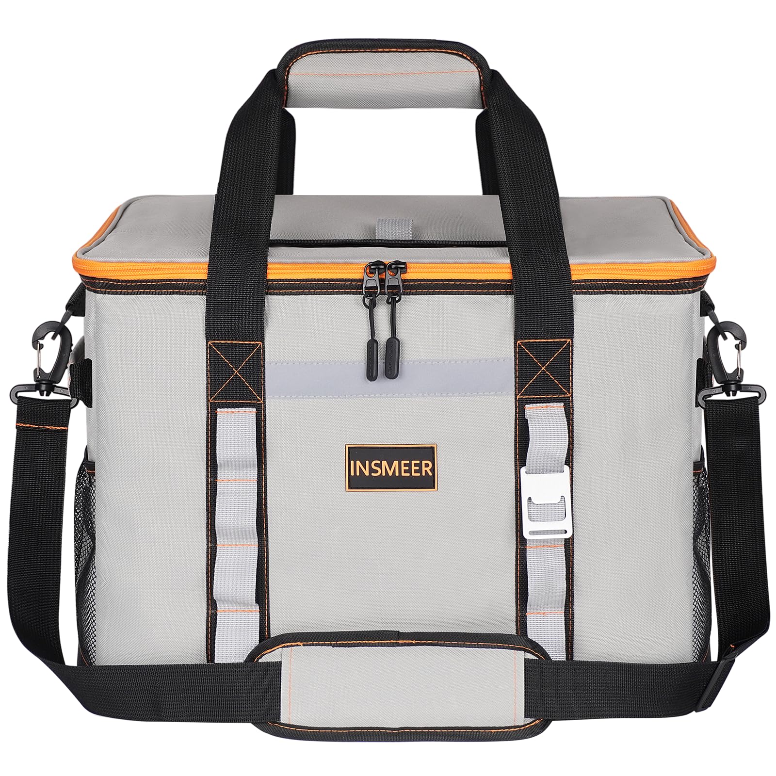 INSMEER48L Large Cool Bag, 65 Cans Cool Bag, Foldable with Top Opening, XXL (45 x 35 x 30 cm) Waterproof Shopping Bag, Insulated Bag, Ideal for Trips, Picnic, Camping, Hiking, Beach
