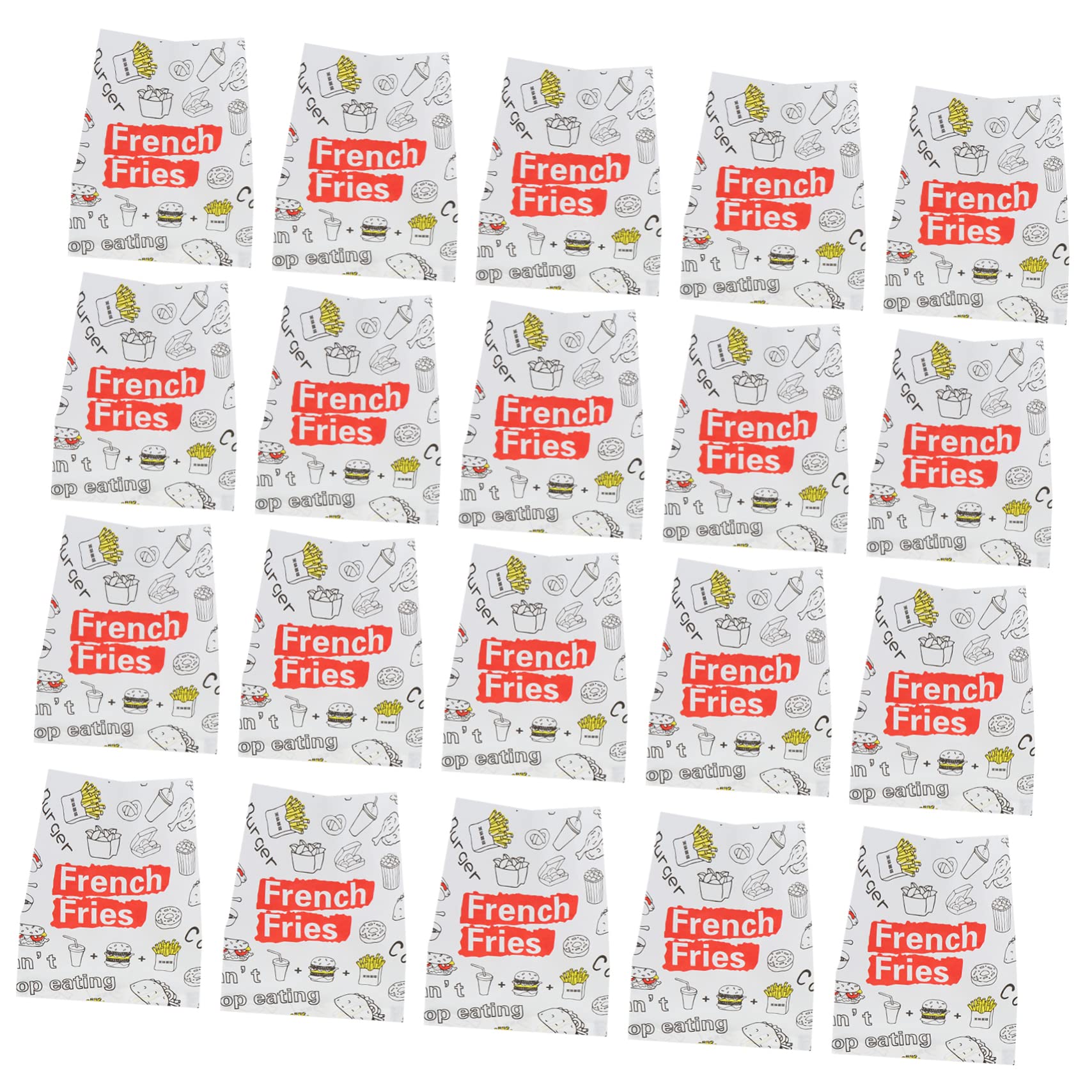 Einweg Papiertüten für Snacks 300 Stück Lebensmittelsicher Kraftpapier für Pommes Frites und Hähnchenflügel Praktische Snackverpackung