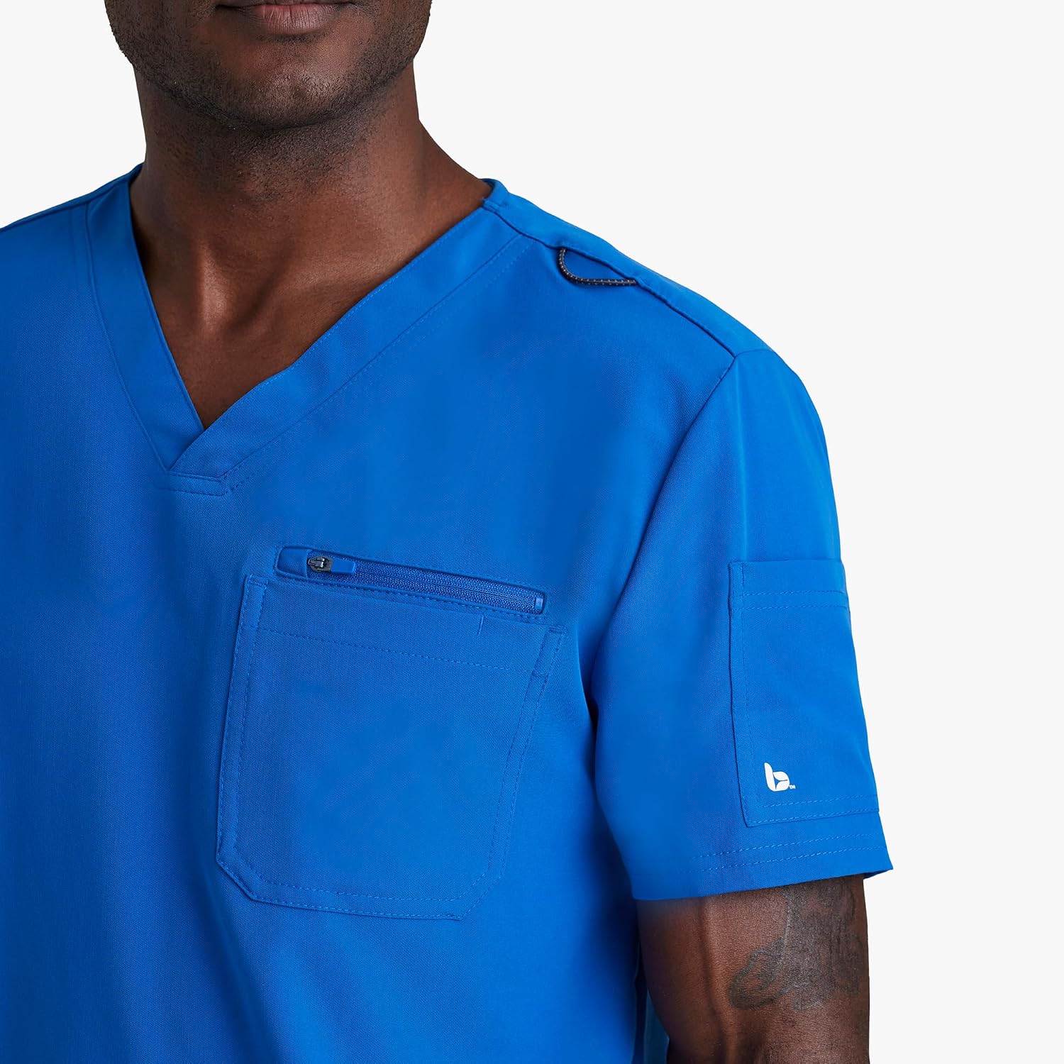 BARCO Unify Rally Scrub Top for Men – 3-Pocket V-Neck Shirt with 360 Spandex Stretch & Soil Release Fabric image 2