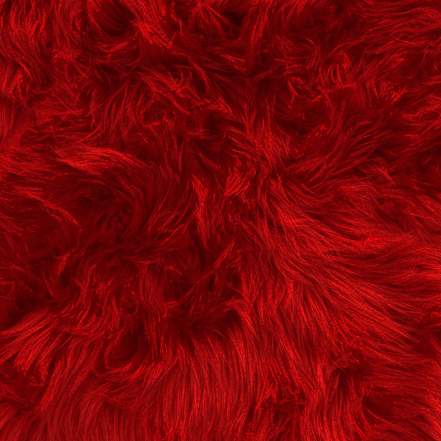 Faux Fake Fur Long Pile Luxury Shaggy/Craft, Sewing, Cosplay, Costume, Decorations / 60 Wide/Sold by The Yard (Red, Shaggy 1.5 Pile)