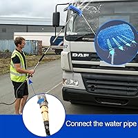 Vista 8 de Ultimate RV/Truck - Kit de cepillo de lavado de 68 pulgadas con poste de aluminio ajustable con manguera de flujo, cerdas suaves con escobilla