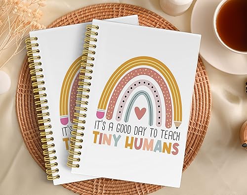 Miniatura 3 de Knibeo Cuaderno de arcoíris para profesores, los mejores regalos para profesores, cuaderno bohemio encuadernado en espiral de 5.5 x 8.3 con 164