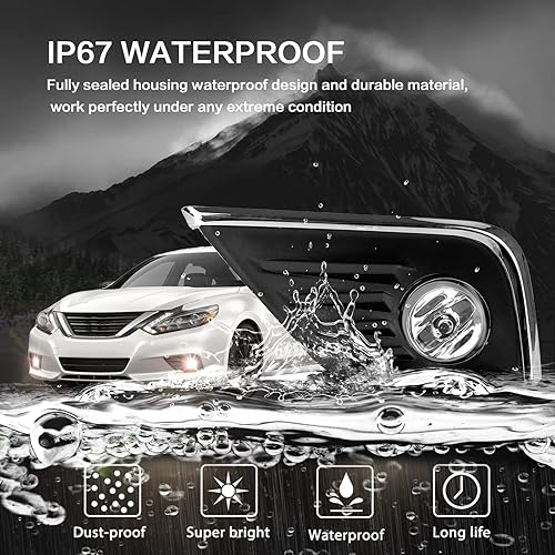 Miniatura 3 de Shocklight Reemplazo de montaje de faros antiniebla para Nissan Altima 2016 2017 con bombillas H11 de 12 V, 55 W, arnés de cableado e interruptor