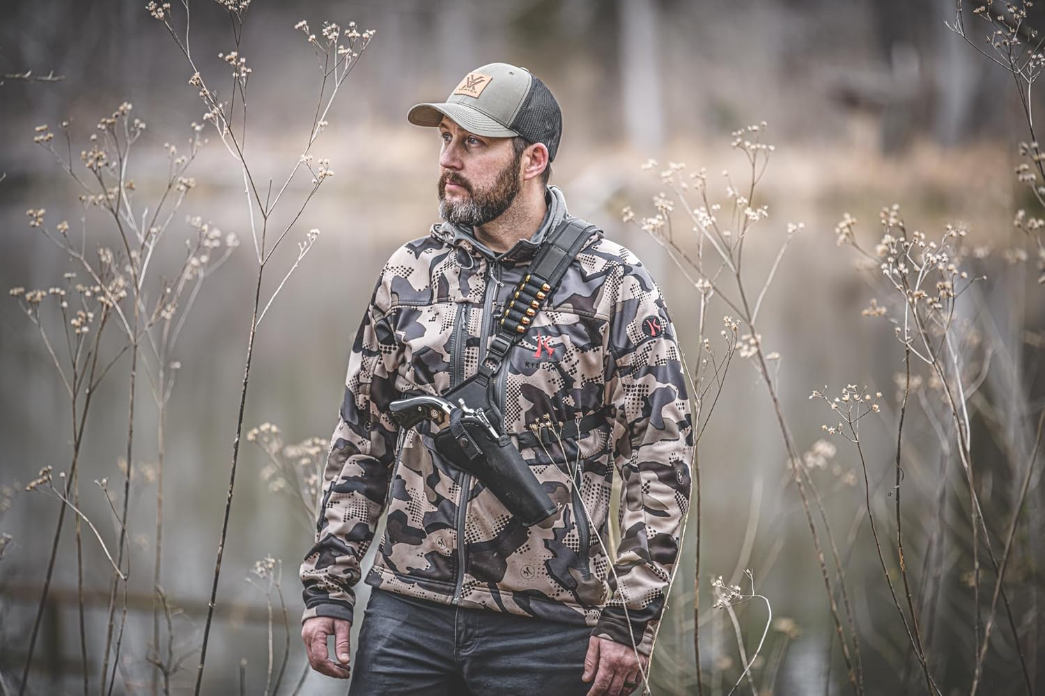 Diamond D Outdoors - Denali Chest Holster for XL Revolver up to 6 ¾” Barrel w/Reflex Sight Cut Down, 460/500