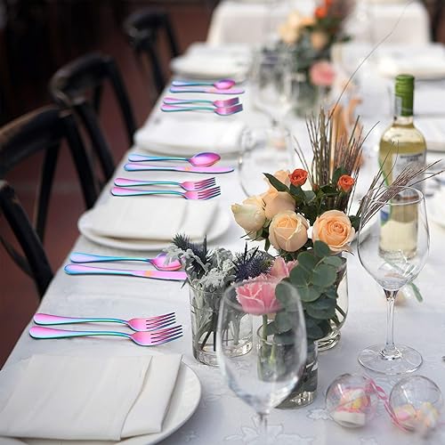 Miniatura 6 de LIANYU - Juego de cubiertos de acero inoxidable