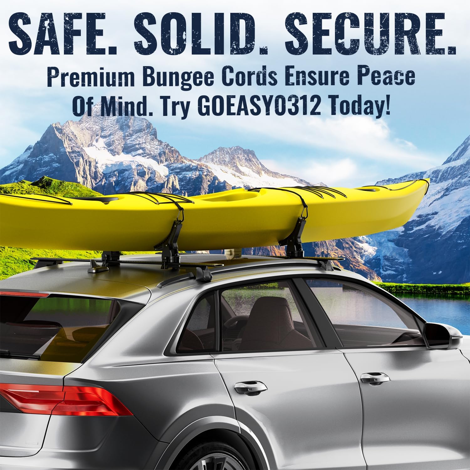 GOEASY0312 Carabiner Bungee Cords with Hooks Heavy Duty - 12" Elastic Bungee Cords With Carabiner Hooks 200 LBS Max Break Strength, UV Resistant for Camping, Tarps, Bike Rack, Tent, Car - 4pcs (Black) - Image 8