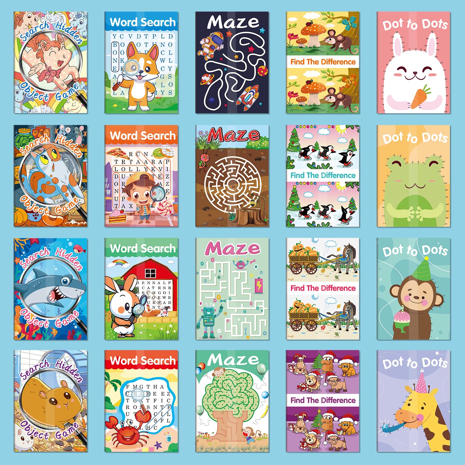 Elfew 20 Pack Small Activity Books for Kids Ages 3-5, 4-12 - Image 3