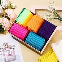 Vista 3 de SATINIOR Calentadores de piernas de punto acanalado de los años 80 para mujer, calentadores de piernas altas de neón de los ochenta, traje caliente