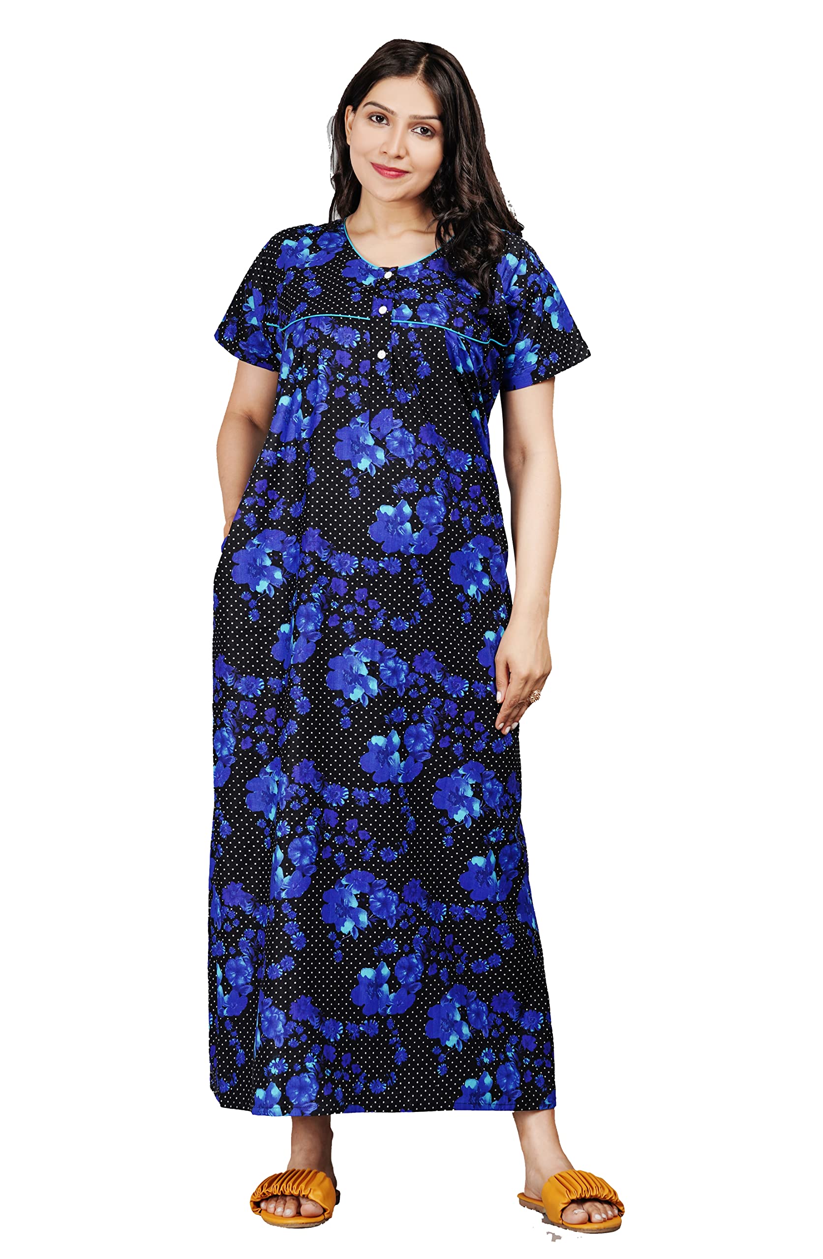 afreet fashion Women's Cotton Nighty Nightgown Maxi-picture-42