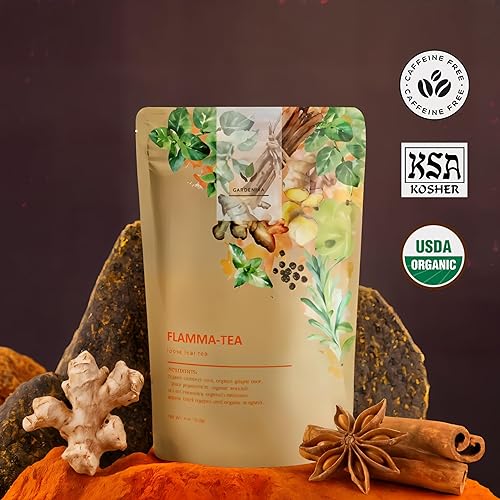 Miniatura 60 de Gardenika - Té orgánico de hojas sueltas Descongestivo, a base de hierbas, sin cafeína, certificación kosher de la KSA, mezcla ayurvédica