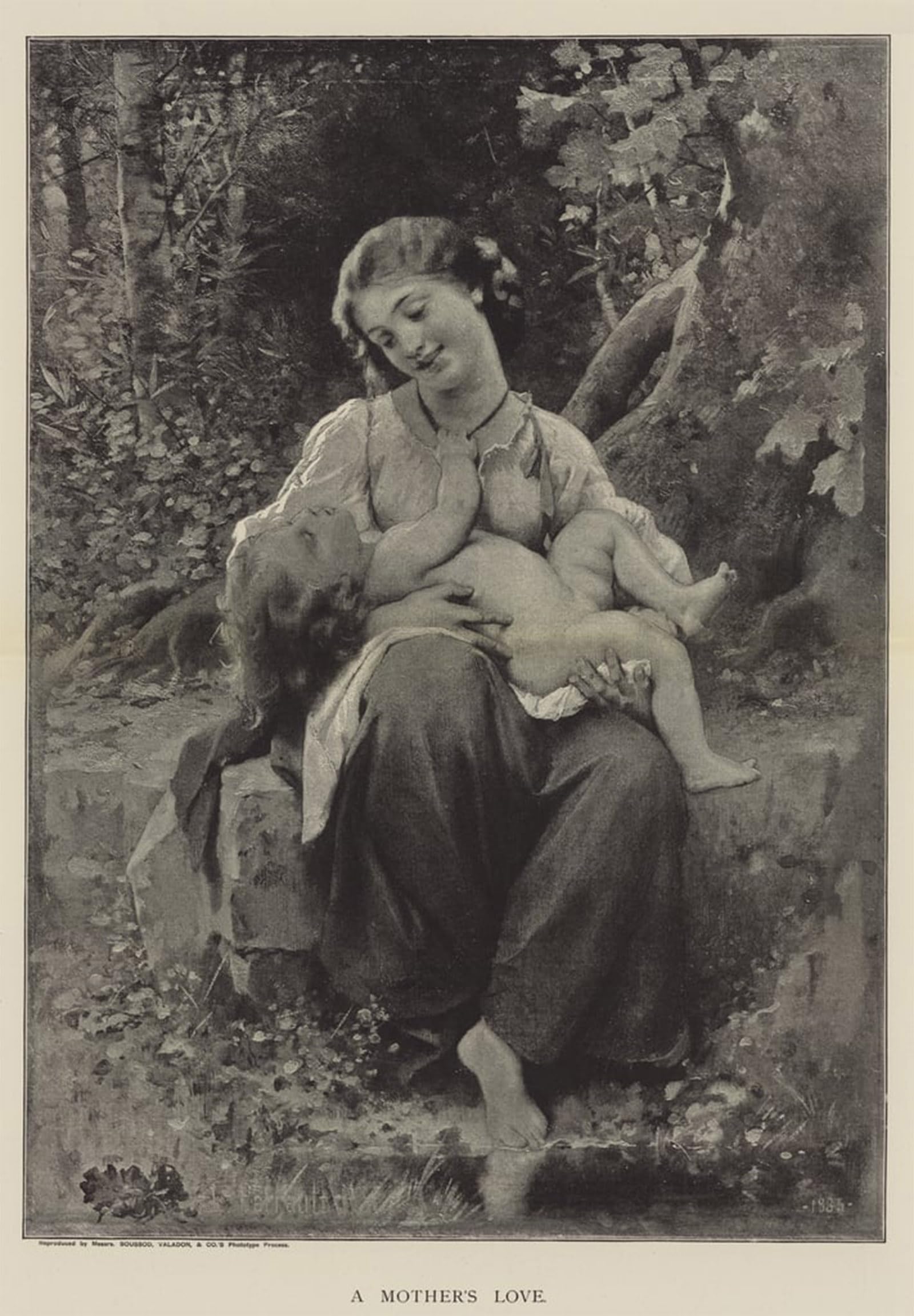 ARTXLXXBN Famous Art Print Poster Vintage Wall Art a Mother's Love by Leon Bazile Perrault Canvas Art Poster for Home Decor 60x90cm