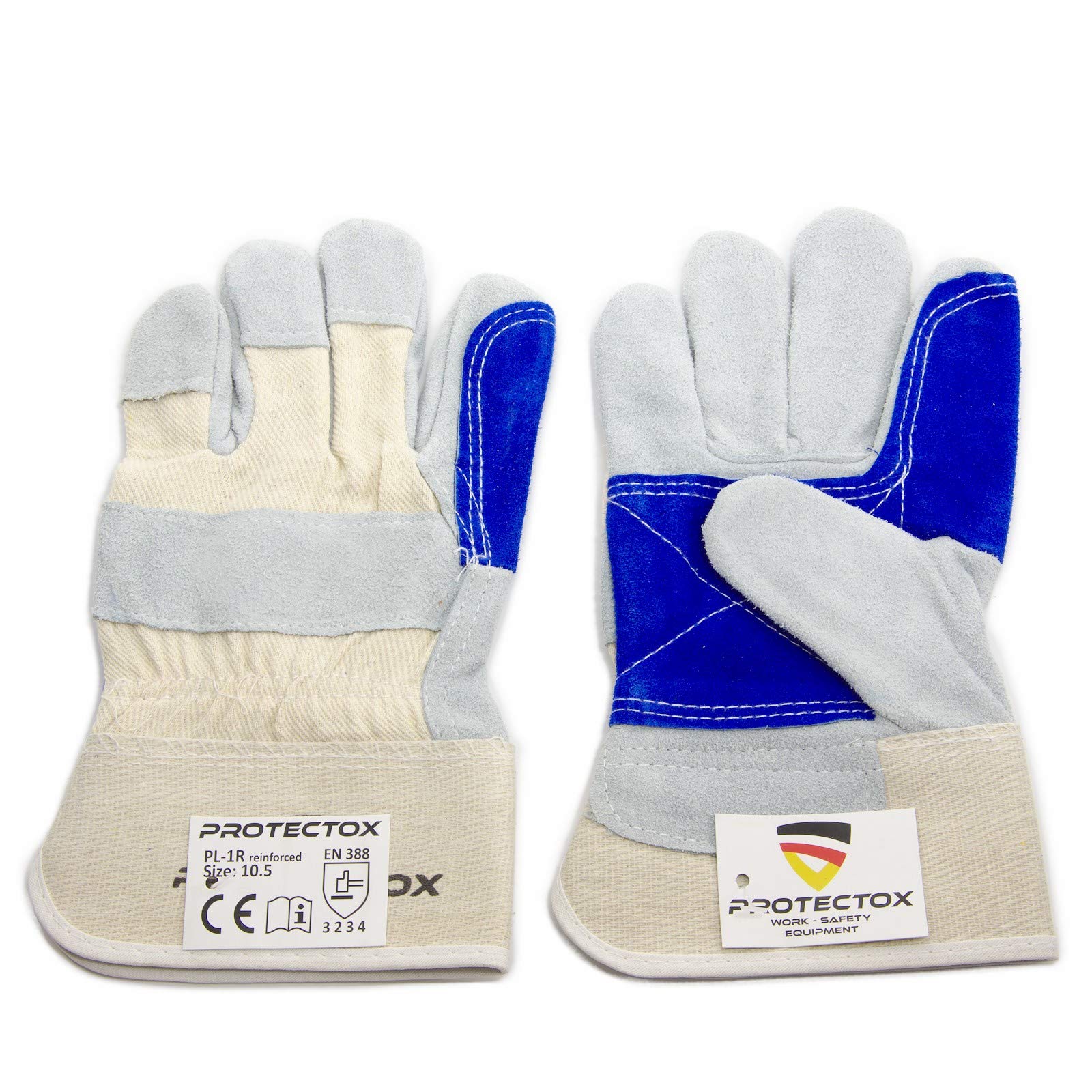 Schlauchland 120 Paar Arbeitshandschuhe Leder 10,5 PROTECTOX PL-1R *** ChromVI-frei anti-allergen *** GROSSE AUSWAHL & FARBEN / 1-120 PAAR