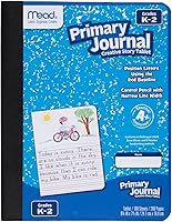 Mead Primary Journal Creative Story Tablet Grades K-2 - 100 Sheets Dotted Lines Blank Drawing Space Blue