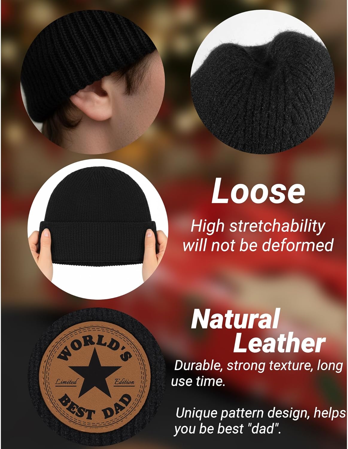 Dad Dad Beanie from Daughter Son for Birthday,Winter Hat for Men Father - Image 5