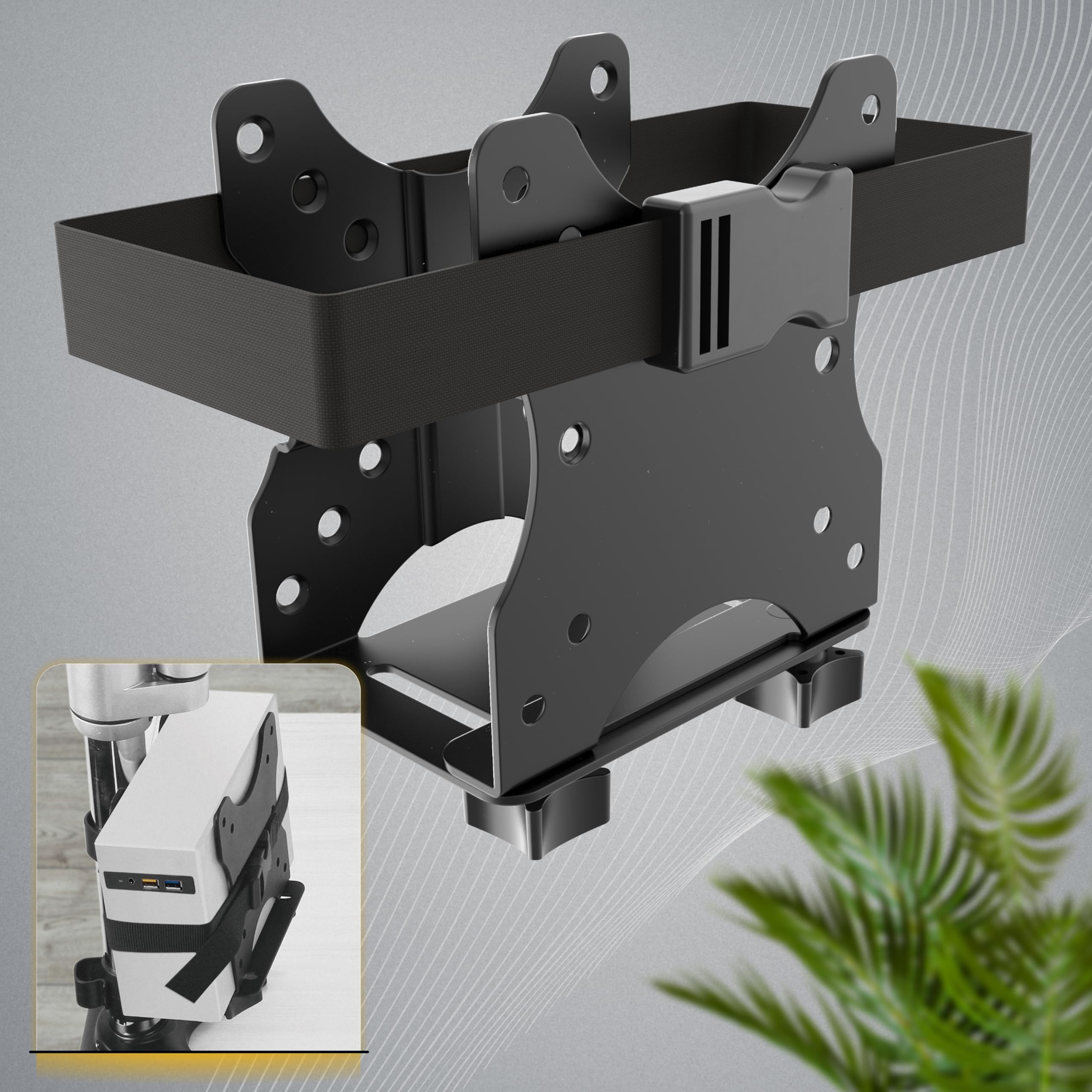 RICOO Mini komputer stacjonarny uchwyt do monitora stołowego uchwyt ścienny i VESA montaż Thin Client Server Rack Rack biurko komputer TRH-01 CPU obudowa stojący uchwyt do Intel NUC pod szafką