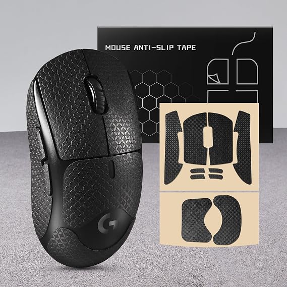 Sweat-Resistant Mouse Grip Tape for Logitech G Pro Wireless/Pro 2 Lightspeed Sticker Anti-Slip Mouse Skin G Pro Mice Decal(Black)