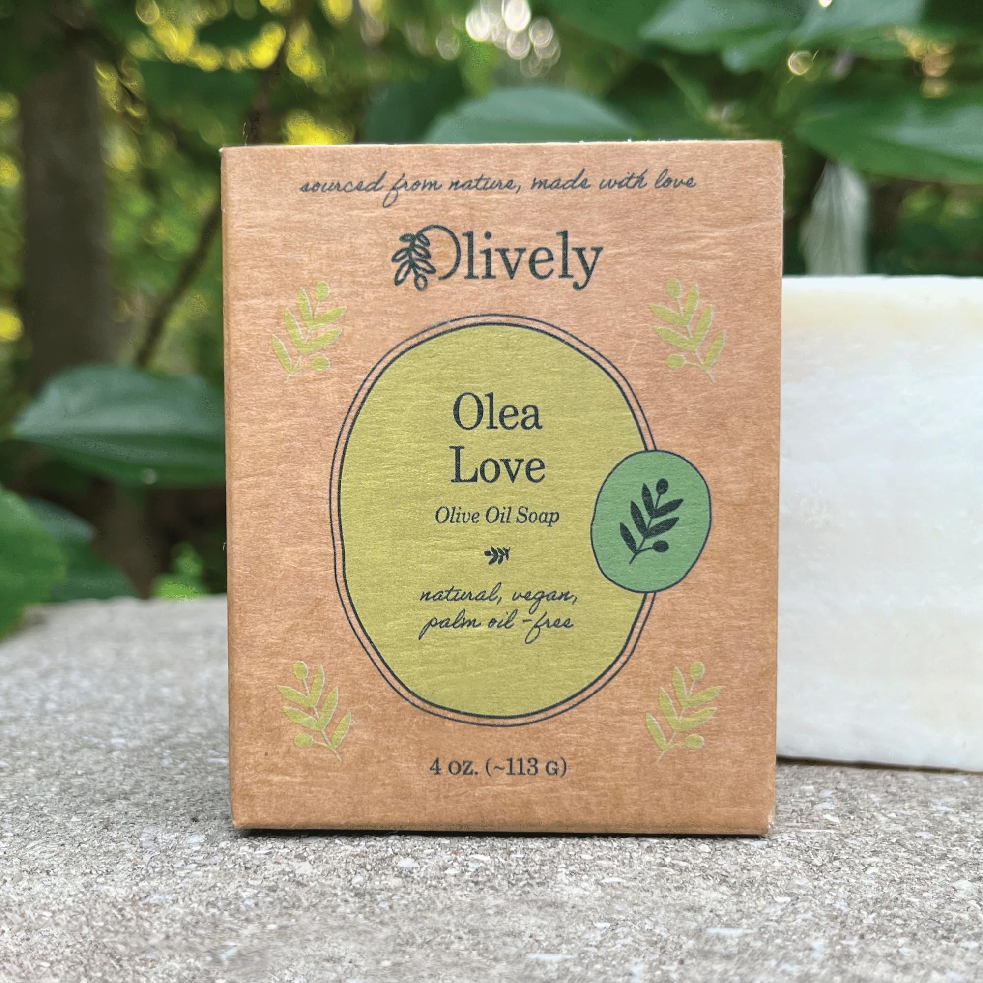 Olively Olea Love - All Natural Soap Bar - Soap Bar handmade with Pure Olive Oil - Bar Soaps made with 100% natural ingredients - Body and Bath Soap -