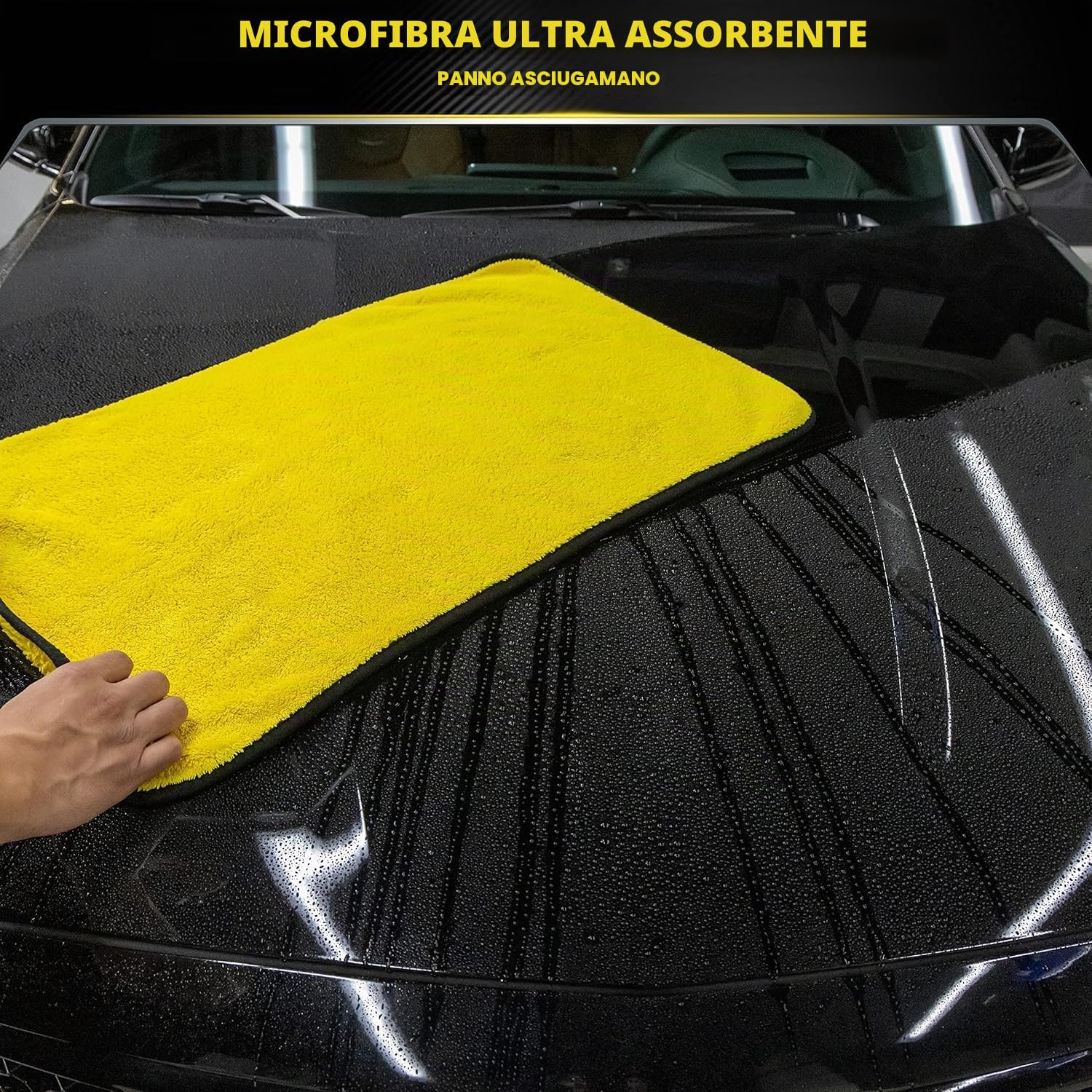 Meguiar's Panno in Microfibra per Asciugatura XL, 55cm x 85cm - per Superfici Ampie e Verniciate, per la Rimozione degli Eccessi di Paste, Polish e Cere, 1050GSM, X1905EU