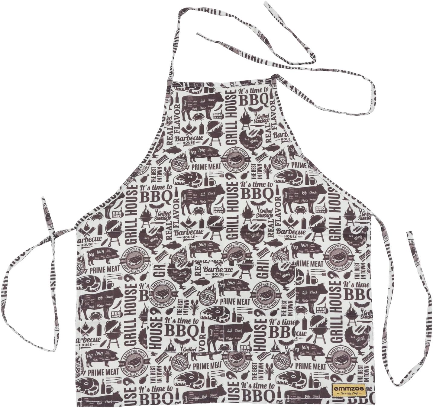 "The Little Chef Toddler Apron with Adjustable Neck and Back Ties - for Baking, Painting, or Pretend Play (BBQ Master)
