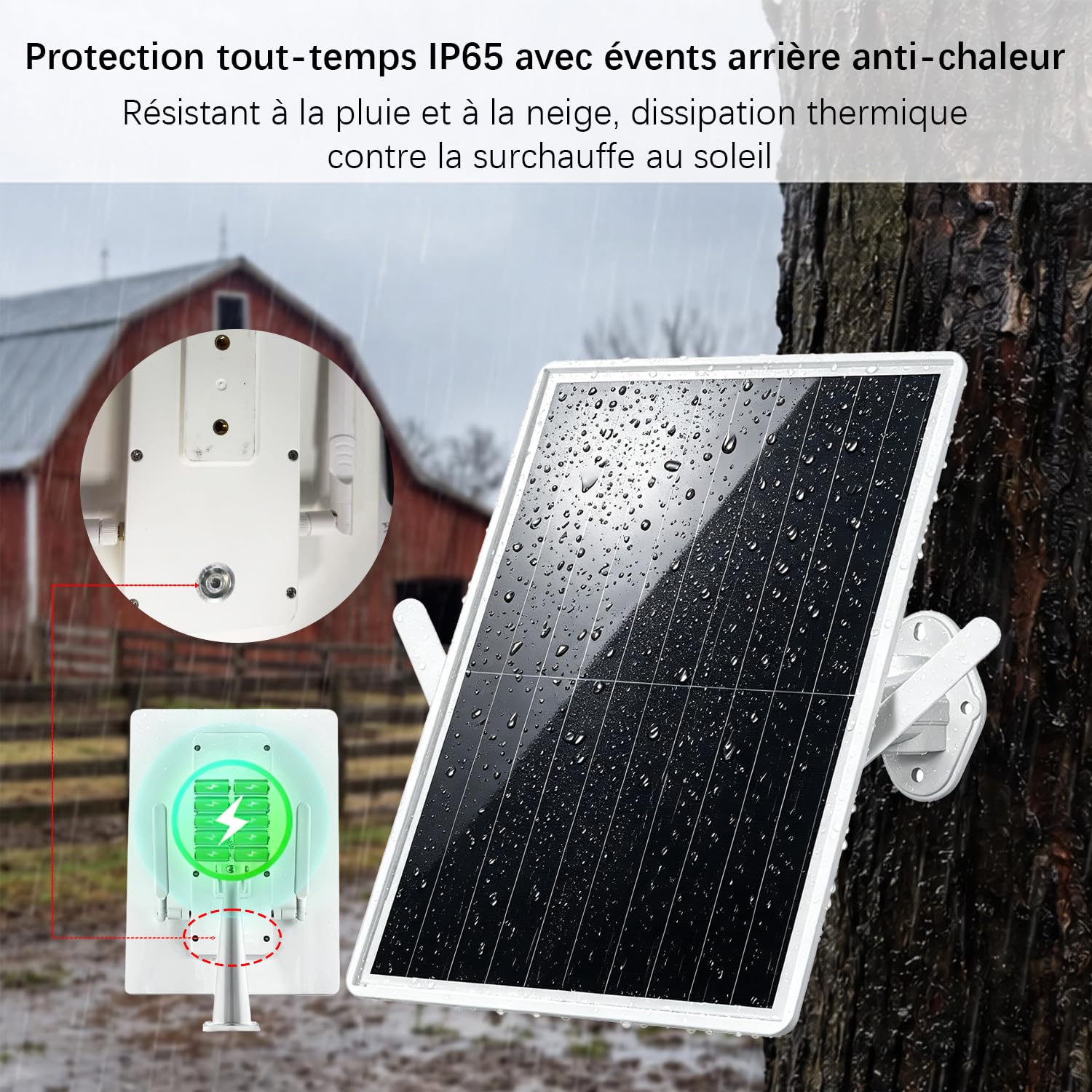 Répéteur Solaire d'extérieur résistant aux intempéries, amplificateur de Signal Internet sans Fil 2,4 GHz avec énergie Solaire + Batterie de 20000 mAh, Pas de Zones mortes WiFi pour la